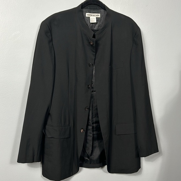 Issey Miyake Men’s Vintage Wool Cashmere Mix Mandarin Collar Blazer sz 4  US L - Picture 13 of 15